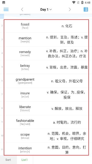 List背单词